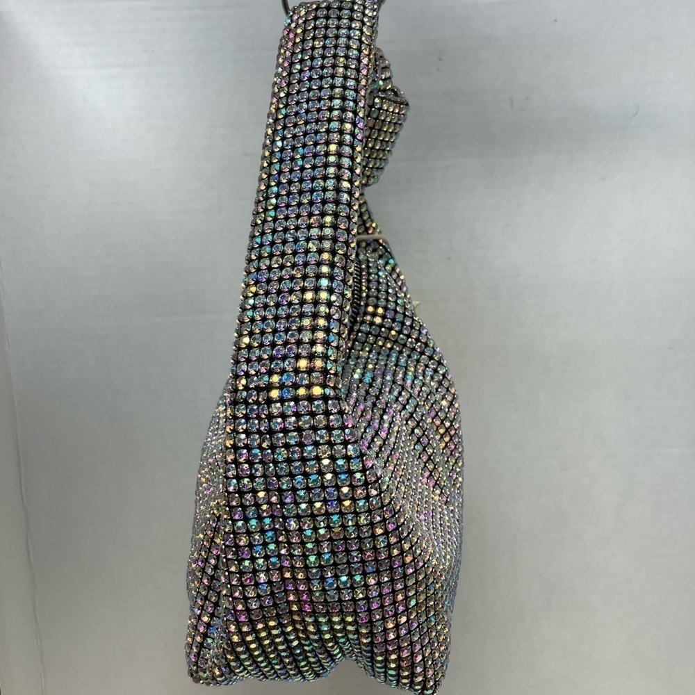 Madison West Knotted Aurora Boraelis Rhinestone Dumpling-style Evening Handbag - Picture 9 of 16